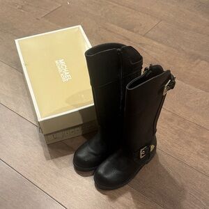 Michael Kors Black Leather Riding Boots